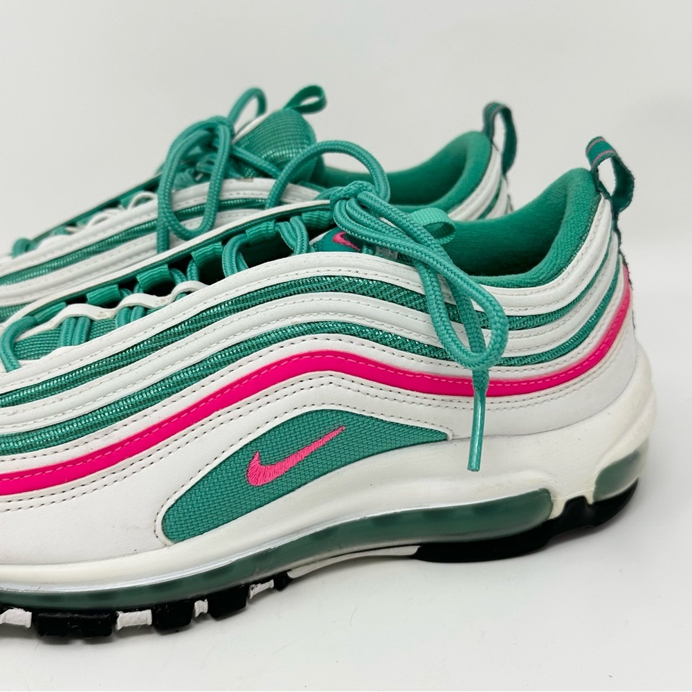 Nike Air Max 97 South Beach Youth 7Y White Pink Blast Green Shoes 921522-101 - Picture 7 of 10